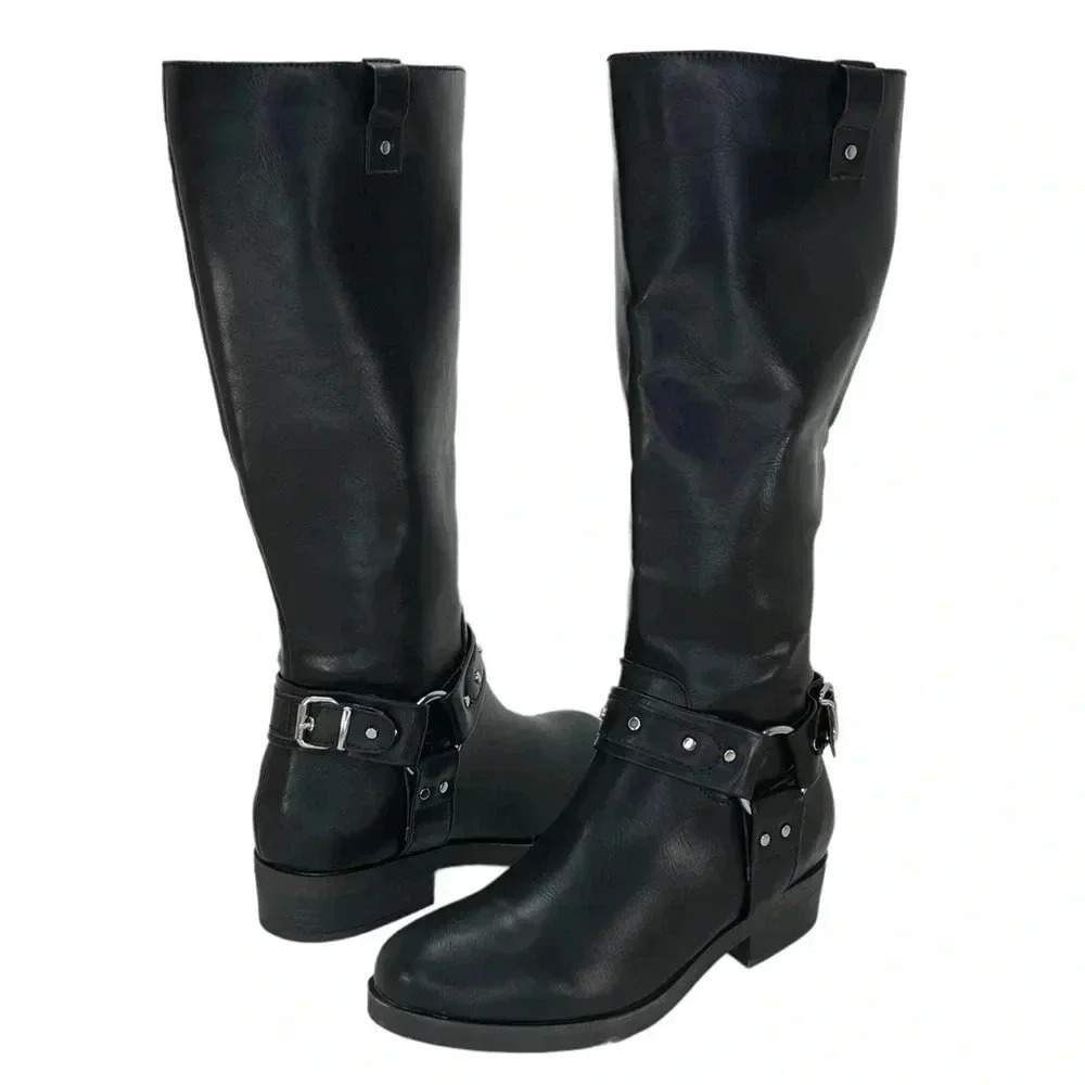 Madden Girl McKenzie Faux Leather Knee High Wide Calf Womens Boots Size 5M - Picture 10 of 10